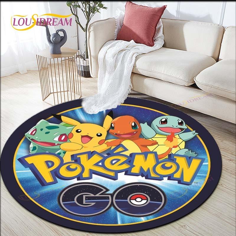 Çizgi Film Pokemon Pikachu Yuvarlak Halı Oturma Odası Halıları Alan Halısı Giriş Matı Yatak Odası Halı Paspası Çocuklar İçin Oturma Odası Halıları