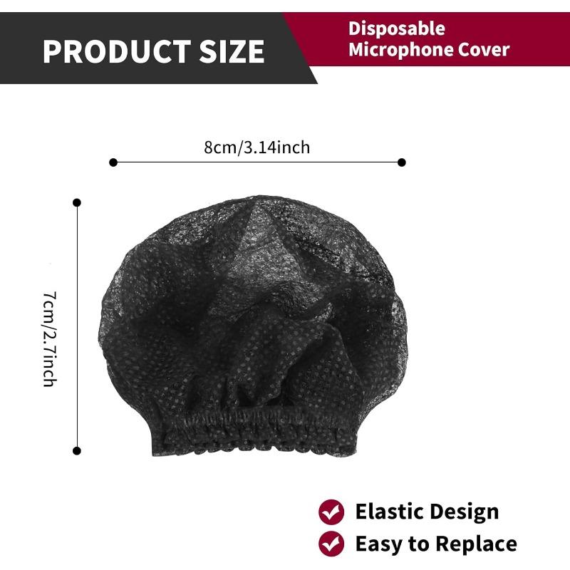 100Pcs Disposable Microphone Covers - Non-Woven Windscreen Protectors, Durable and Easy to Clean, Compatible with All Microphone