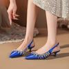 Mode Luxus Strass Quaste Satin Damen Pumps Elegant Spitz Stiletto Hohe Absätze Slingbacks Mode Frühling Sommer Partyschuhe