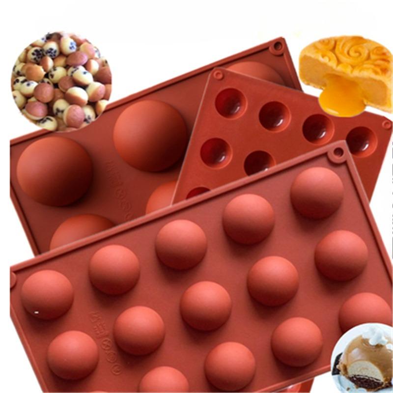 Multi-Cavity Silicone Mold for Mooncakes Chocolate Mousse Cake Filling Semi-Sphere Baking Decorations DIY Dessert Making