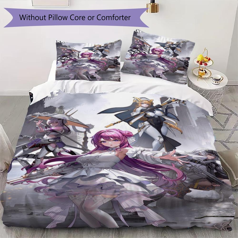 

Goddess of Victory Nikke Pattern Bedding uilt Set uilt Cover Pillowcase Home Decoration Birthday Gift (1 * duvet cover + 2 * pillowcase without core) 135x200cm