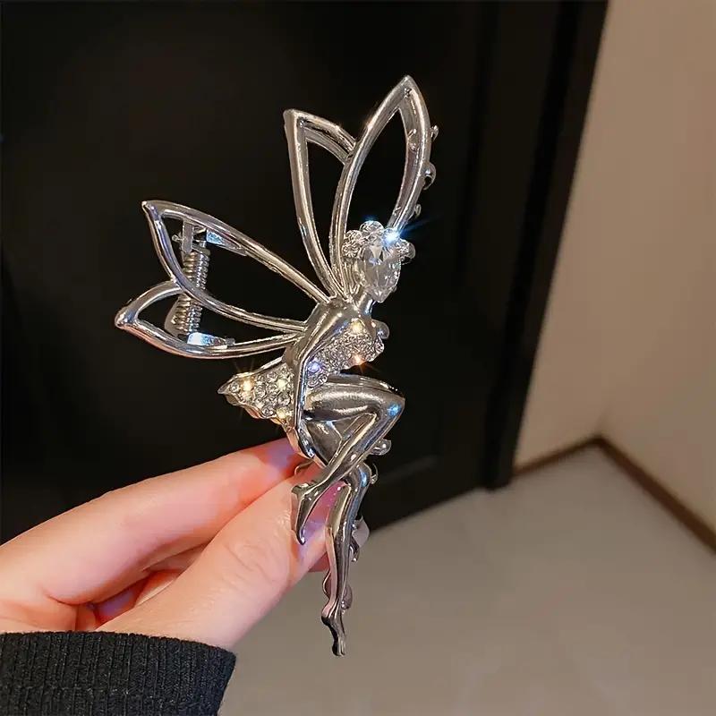 1pc Sweet Fairy Shape Hair Claw Clips Metal Jaw Clips Ponytail Holder Hair Clips