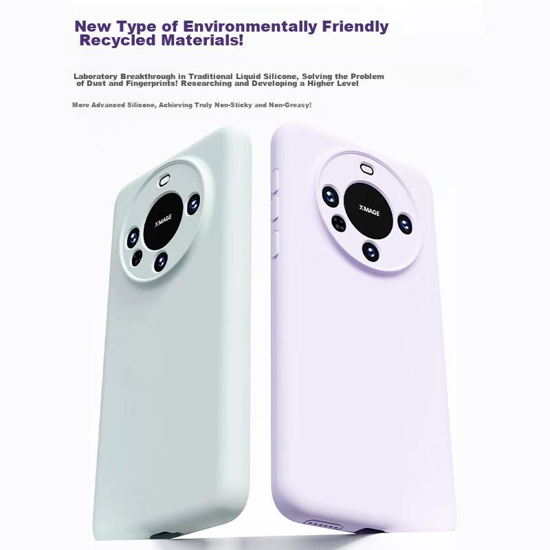 Full Lens ProtectionCase for Huawei Mate60 Pro, Genuine Liquid Silicone Ultra-Thin Full Protection Shockproof Anti-Fingerprint Soft Case