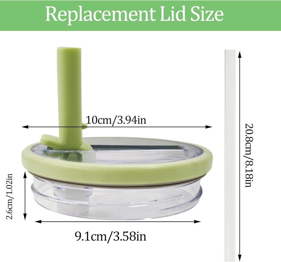 2 Pack 40 Oz Tumbler Flip Straw Lid Replacement Fit for Stanley Quencher, Spill Proof Splash Resistant Tumbler Lids,Reusable