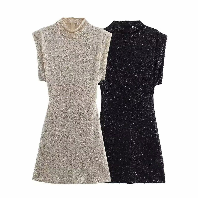 Fashion Style Autumn New Arrival Women's Clothing Stylish Easiest for Match with Padded Shoulder Beads Decoration Dress 2874108 9489108