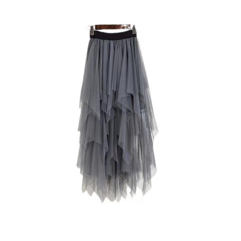 Gonne in tulle con vita elastica Gonna tutù in rete elastica a vita alta moda donna Gonna midi sexy per ragazze