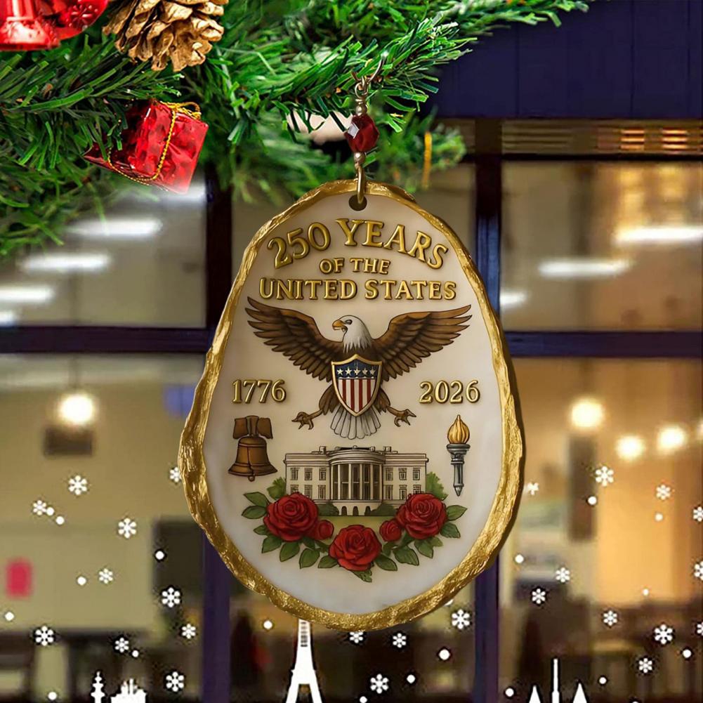 Commemorative Oyster Ornament United States Theme Oyster Ornament 250th Anniversary Patriotic Oyster Shell for Christmas