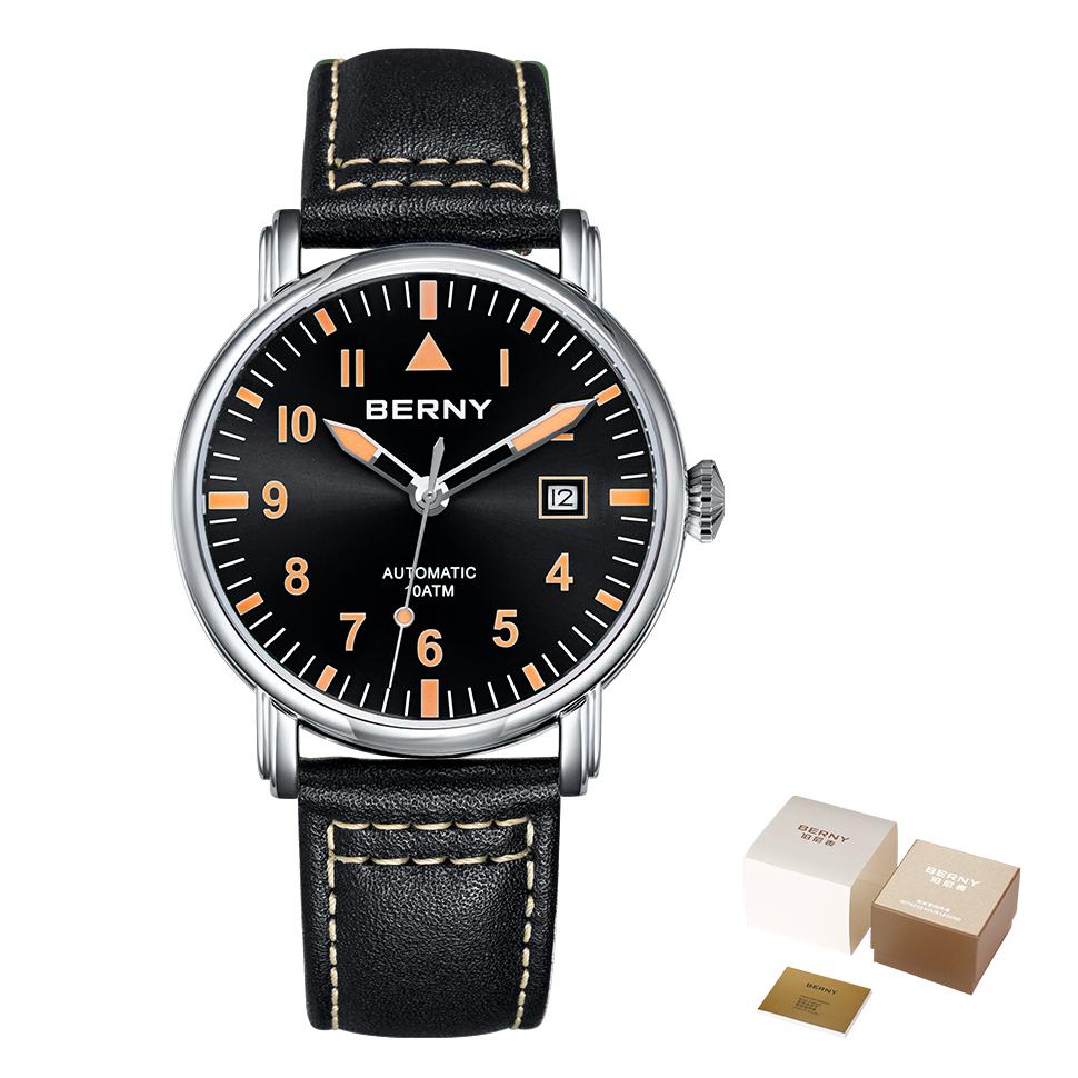 BERNY Aviation Automatic Watch Men Mechanical