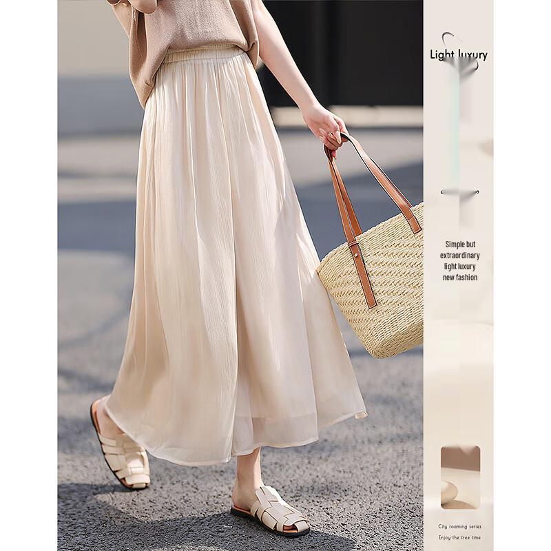 

Si Shui Nian Hua Women s Elegant Cropped Casual Pants L