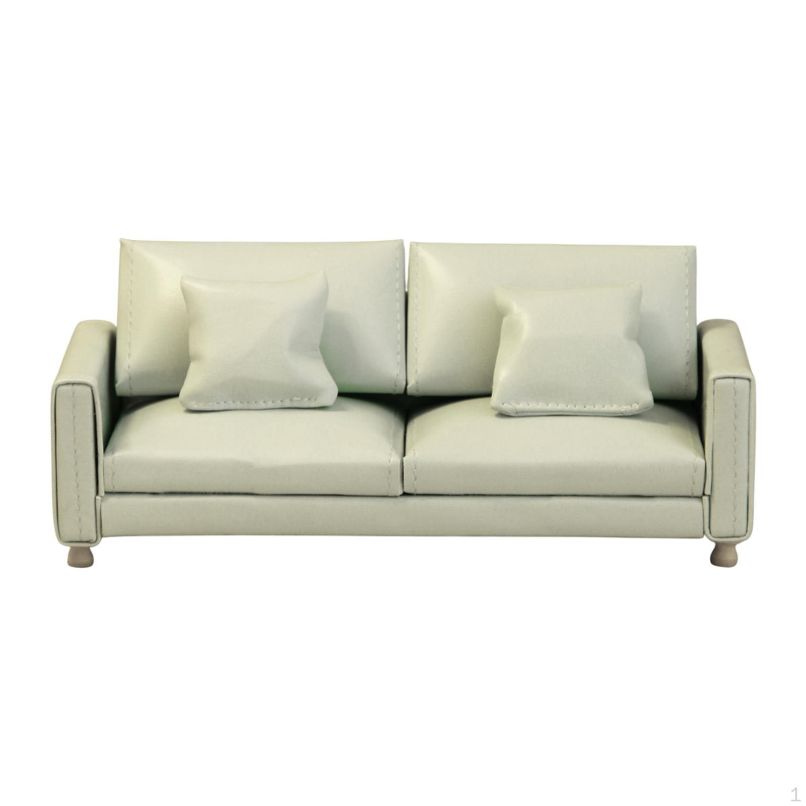 

1/12 кукольный диван кукольные аксессуары украшения жизненная сцена микропейзаж мини модель мебель для Green Double Sofa