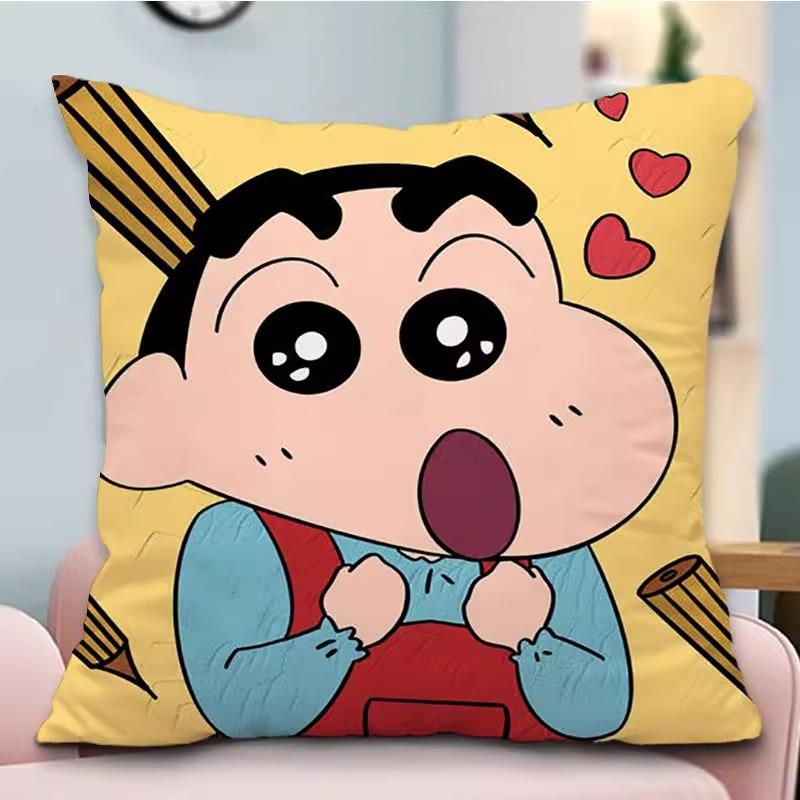 Cute Crayon Shin-chan Cartoon Pillowcases: Fun and Adorable Designs! Sofa Cushion Cover, Room Decoration, Gifts
