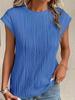 2025 Women's Round Neck Textured Short Sleeve T-shirt - European & American Style
