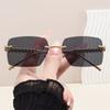 New Frameless Premium Metal Rivet Leg Sunglasses Fashionable Vacation Driving Sunscreen Women's Sunglasses