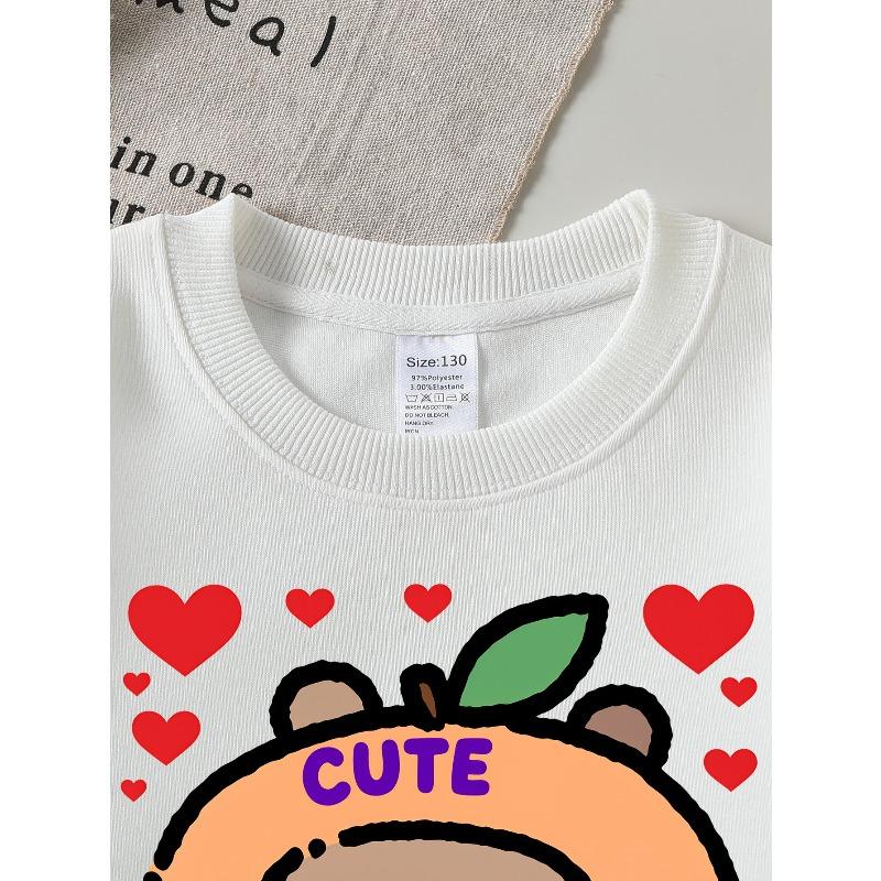 Cute J But Feral Bear(1) 2026 New Girls' Long-sleeve Casual Crewneck Sweatshirt, Suitable for Outdoor Sports