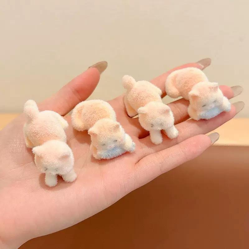 Cute Plush Kitten Hair Clip For Women Side Clip For Bangs Duckbill Clip Cartoon Hair Accessory