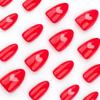 24pcs Simple Red Valentine's Day Wearable Nails Short Nail Art Hot Press On Nails Fake Nails