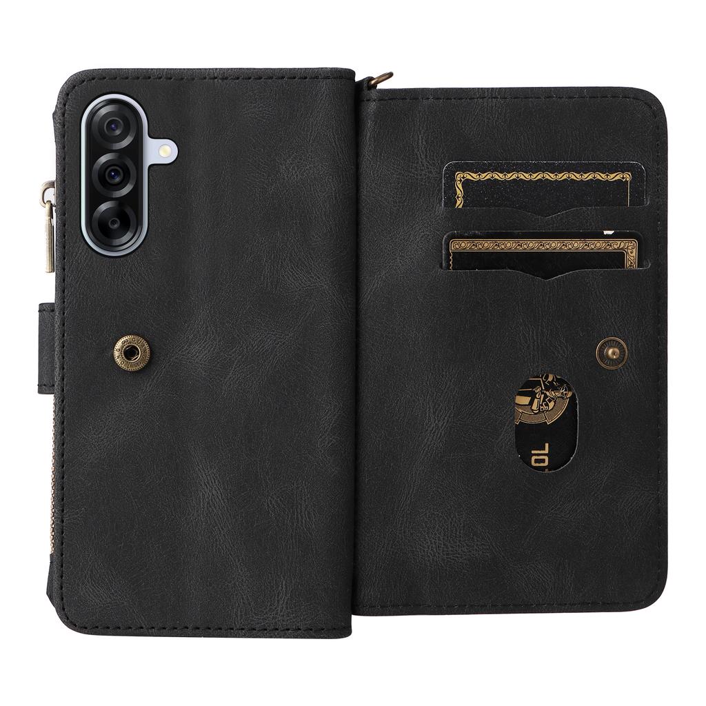 For Samsung Galaxy A36 5G Zipper Wallet Case with 15 Card Slots and Strap Leather Phone Cover