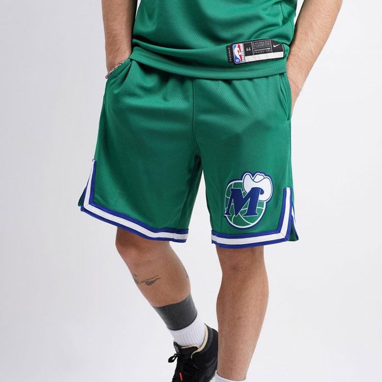 Nike Dallas Mavericks Fan Edition Breathable Mid-Rise Basketball Shorts Unisex Bottoms Green CN1023-312