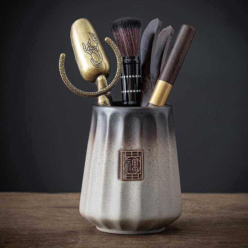 6Pcs/Set Tea Ceremony Heat-resistant Tea Canister Tools Wooden Chinese Gongfu Teaspoon Tea Tong Needle Set Tearoom Supplies