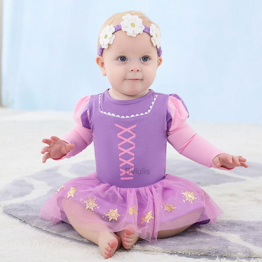 Baby Romper Tutu Dress with Headband Infant Baby Girl Princess Clothes Cute Design Kids Dress Halloween Party Costumes Outfit