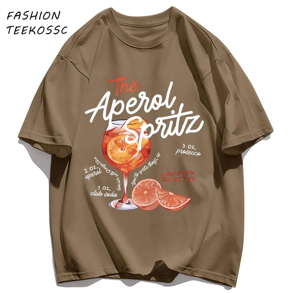 Orange Slice Red Wine Goblet Print TShirts Men Colour ONeck T Shirt Cotton Oversized Top Unisex AllMatch Casual Streetwear