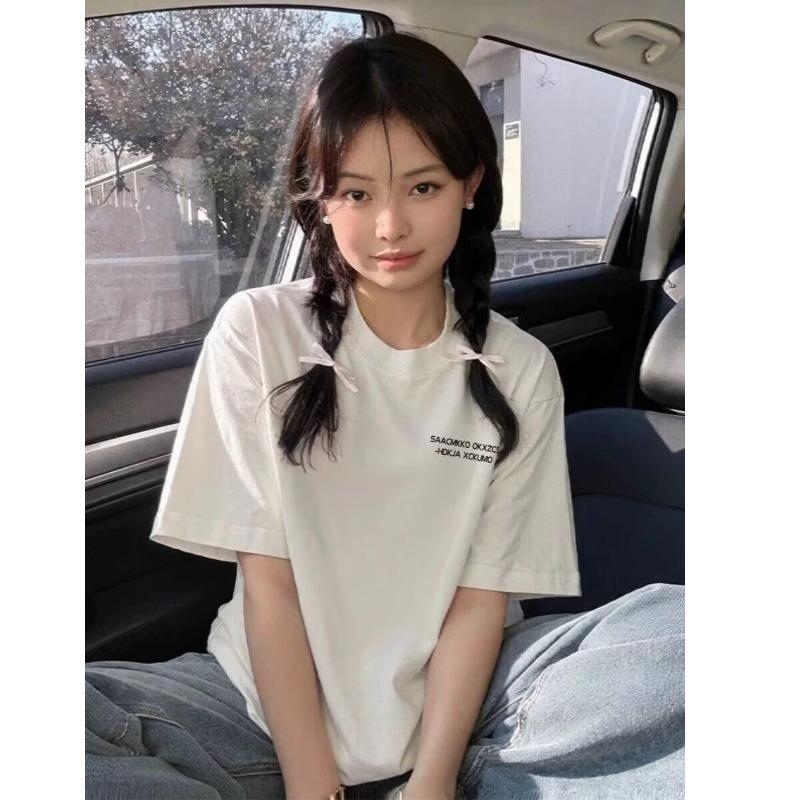 

Женская футболка в европейском стиле, многоцветная, оверсайз, ретро, с коротким рукавом XL белый