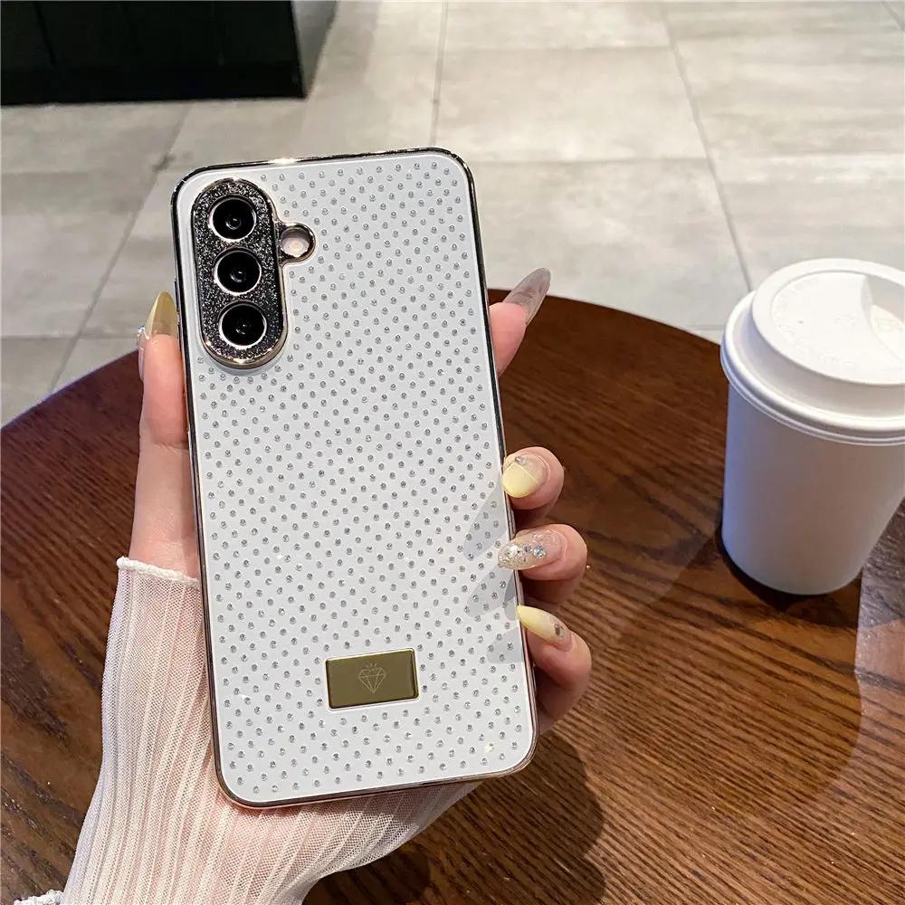 Luxury Glitter Diamond Plating Soft Edge Glossy Phone Case For Samsung Galaxy A57 A37 A56 A36 A26 A16/06 A55/35/25 Protect Cover