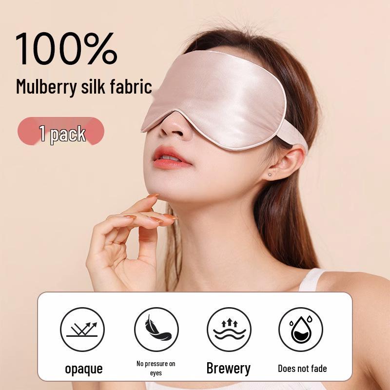 Women s Mulberry Silk Sleep Mask - Black Eye Protection for Adults