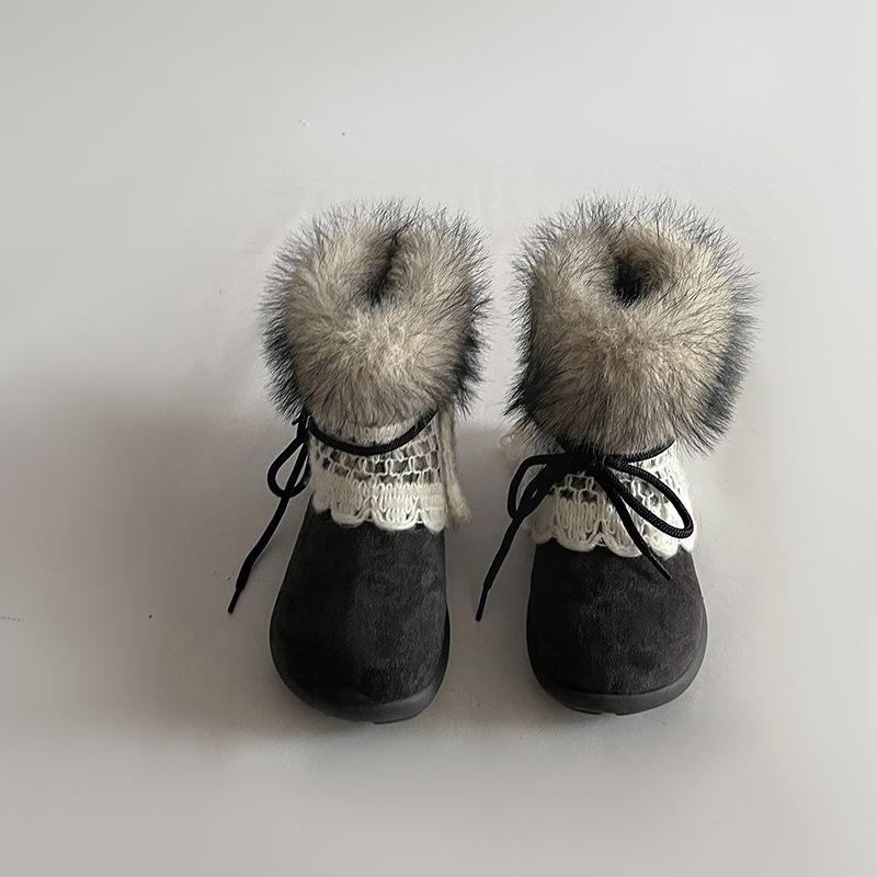 

[Fanfna] Icelandic snow boots women s autumn and winter 2025 new velvet platform-soled Spice Girls cotton shoes in the wind 40