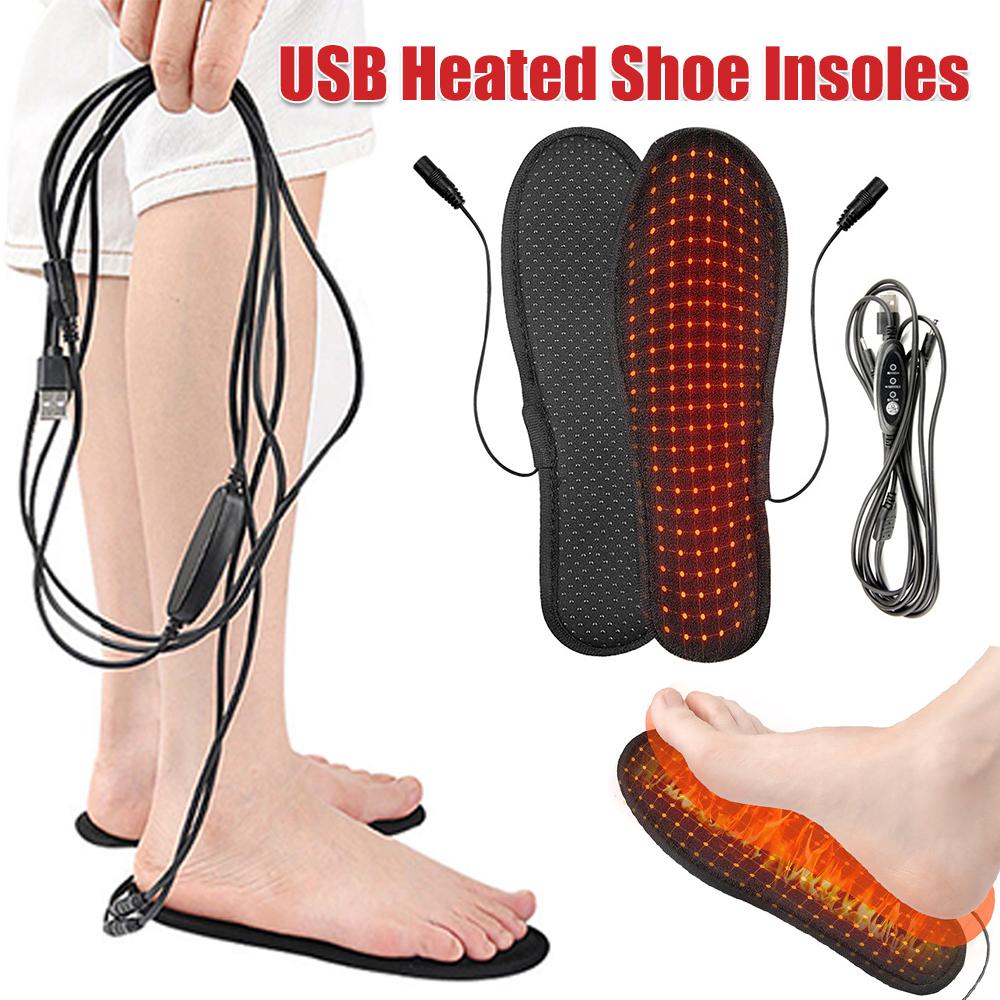 USB Heated Shoe Insoles Feet Warm Sock Pad Mat Foot Warmer Heating Shoe Pad USB Heating Feet Warmer for Women Men