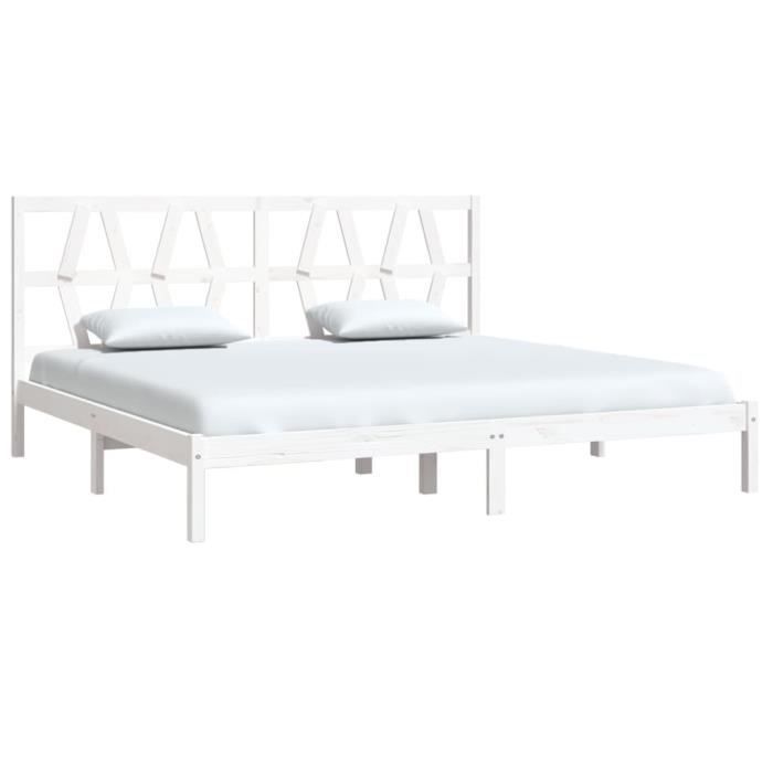 VidaXL Bed Frames White Solid Pine Wood 200x200 Cm 3104019