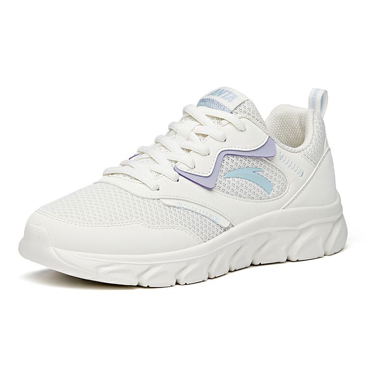 Anta Running Series Shock Absorption Non-Slip Wear-Resistant Low-Top Running Shoes Women sneaker White Blue Purple 922225530-6