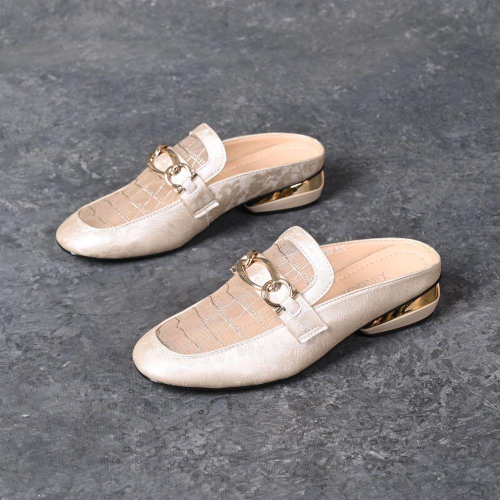 

Персонализированная сетчатая сумка для верхней одежды, тапочки-половинки для головы, женские новые летние дышащие тапочки для мамы 35