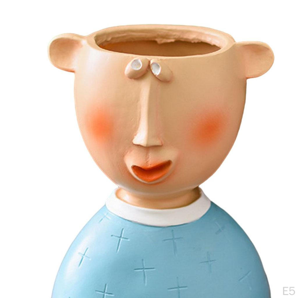 Human Pot Pots Boy Bust Planter Vase Statue Arrangement, Planting Flower