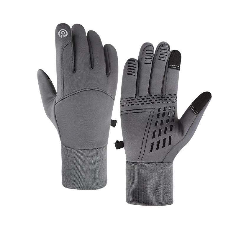 Men's and Women's Outdoor Hiking Skiing Anti-Slip Touchscreen Windproof Waterproof Fleece-Lined Warm Gloves