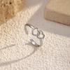 European and American simple heart-shaped opening titanium steel ring light luxury simple women's electroplated 18K gold stainless steel jewelry