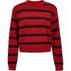 2026 Spring Color-Block Striped Wool Blend Knit Top