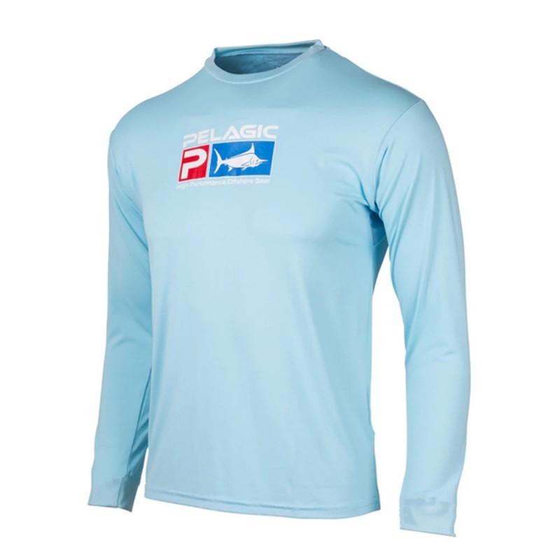Mens Quick-Dry UV Protection Fishing Shirt Long Sleeve Breathable Performance Tee Surfing Diving Outdoor Activities
