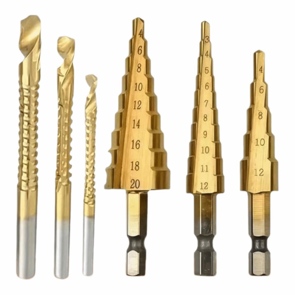 6/7Pcs Anti Rust Drilling Tool 4-12mm 4-20mm 4-32mm Quick Change Bits Set Iron Drilling