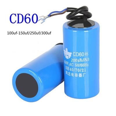 Durable CD60 Capacitor for Motor Start 450V Voltage Rating, Reliable Performances CD60 Run Capacitor Low Impedances