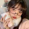 Vintage Glasses Metal Frame Half Frame Without Lens Girls Chic Cosplay Party Decoration Glasses Y2K Metal Photography Glasses