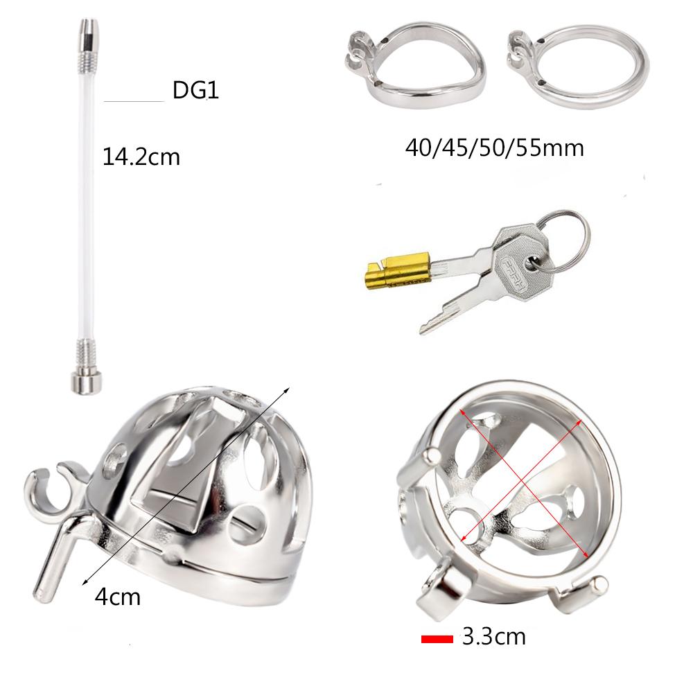 FRKO Mini Metal Chastity Cage With Silicone Urethral Catheter Cock Lock Sissy Chastity Cage Ejaculation BDSM Sex Product For Men Adult Intimate Pleasu