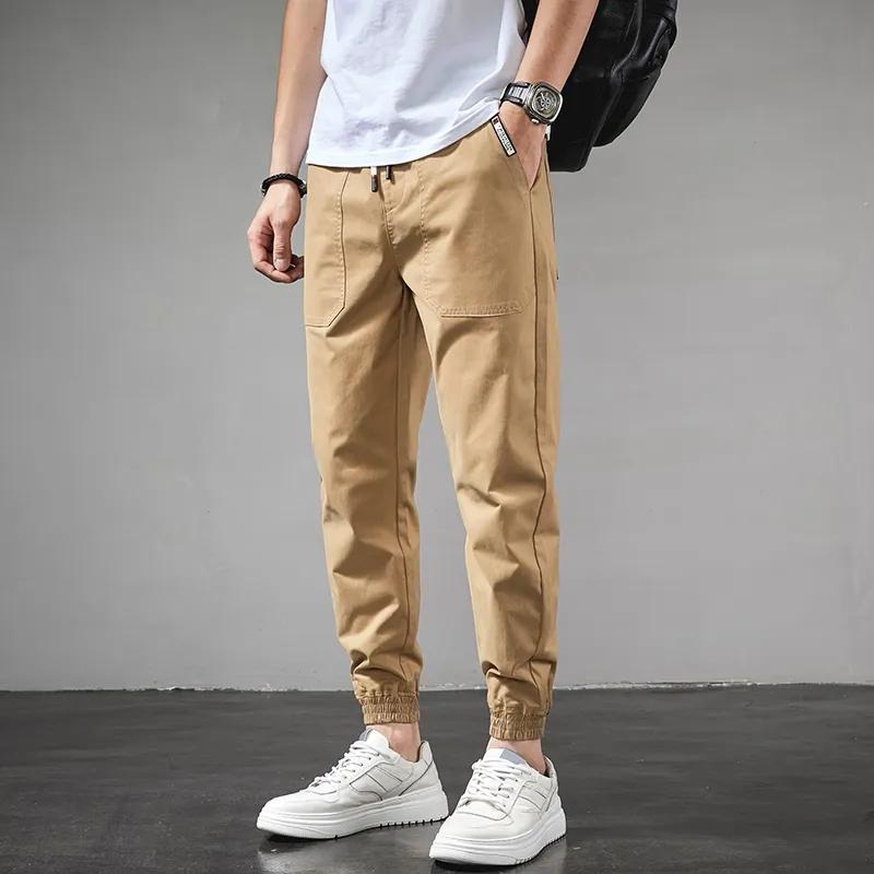 Men s Workwear Harem Style Cuffed Casual Pants New Summer Style Loose Fit Versatile Athletic Pants for Men 28