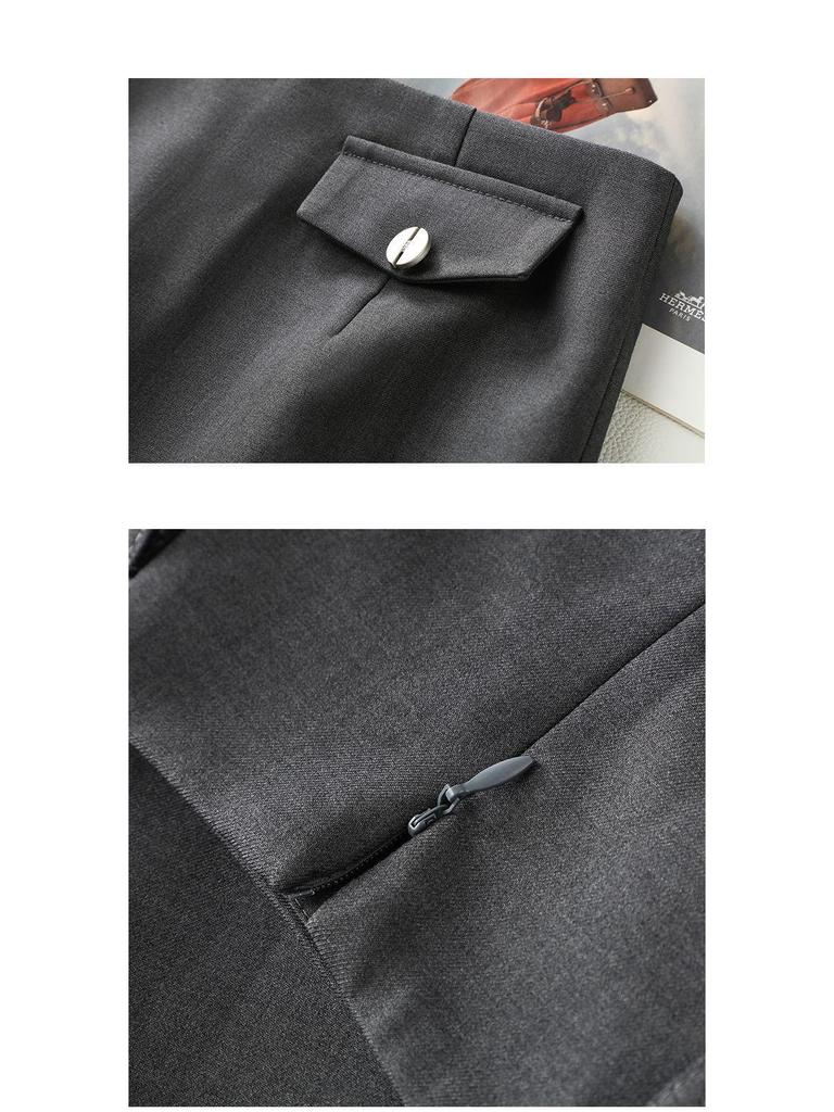 Jupe Midi A-line Taille Haute Gris Printemps 2026: Amincissant, Confortable, Magnifique, Long, et Moulant les hanches.
