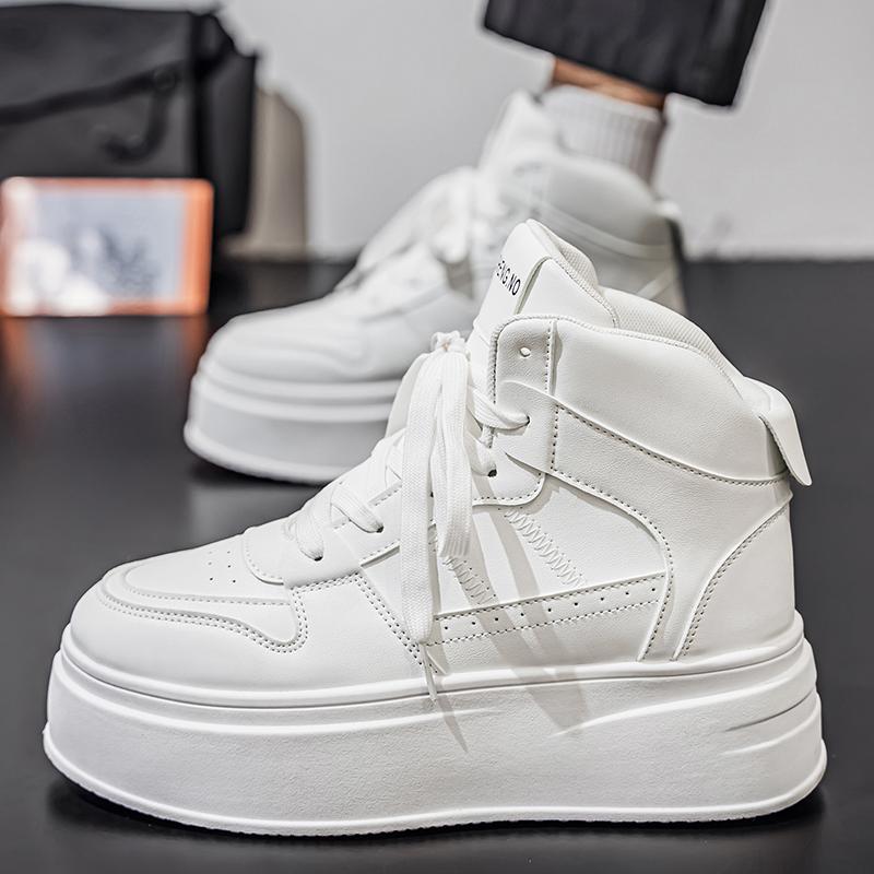 New Men's Classic Fashion High Top Thick Sole Skateboarding Shoes Comfortable Soft Sole Basketball  Sneakers
