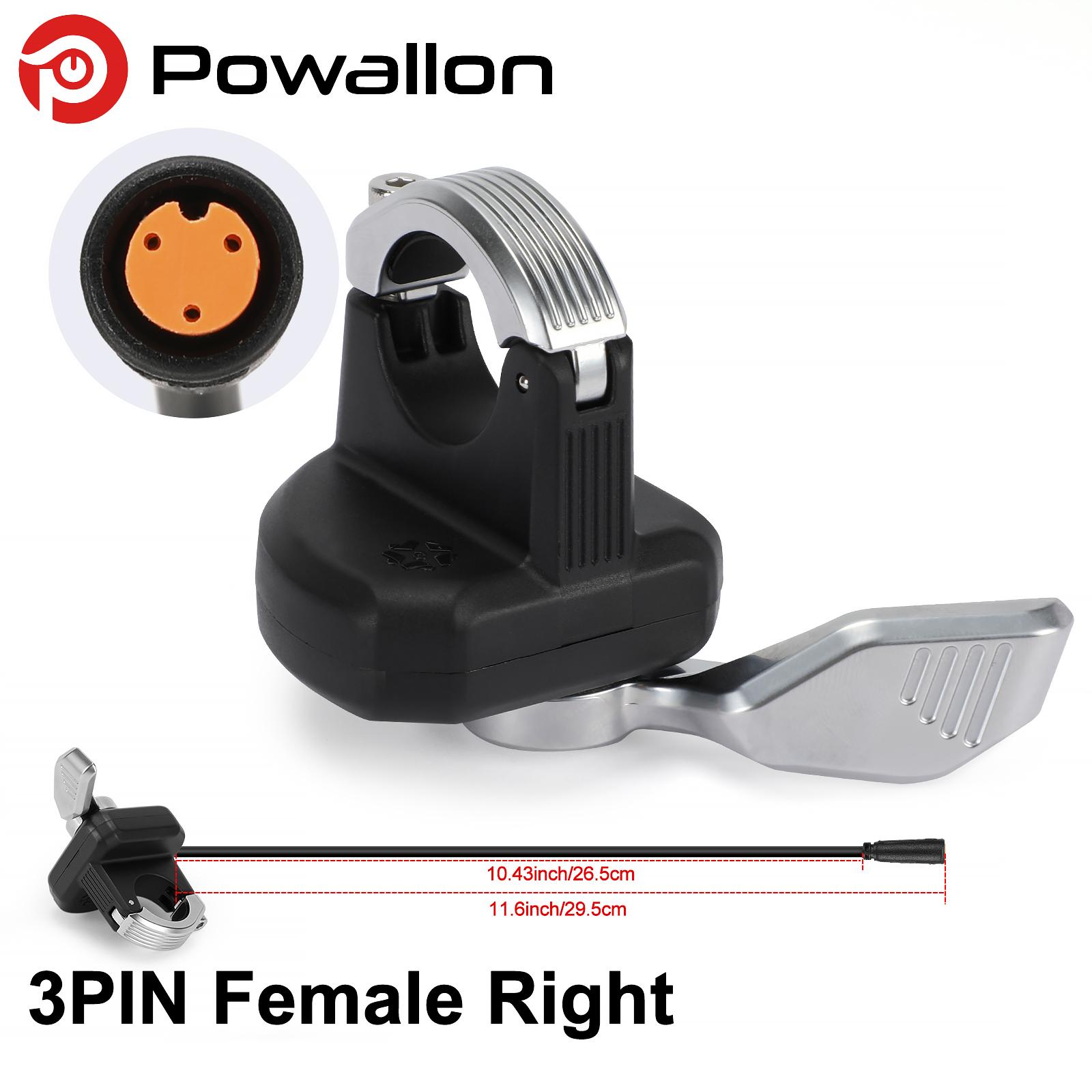 108X E-Bike Right Thumb Throttle, Universal 36V/48V/60V/72V Electric Bicycle Accelerator 3 PIN Female Right