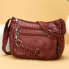 Retro Fashion Trend Four Seasons Soft Leather Multi-compartment Multi-pocket High-end Multi-compartment Single Shoulder Messenger Bag Women's Bag