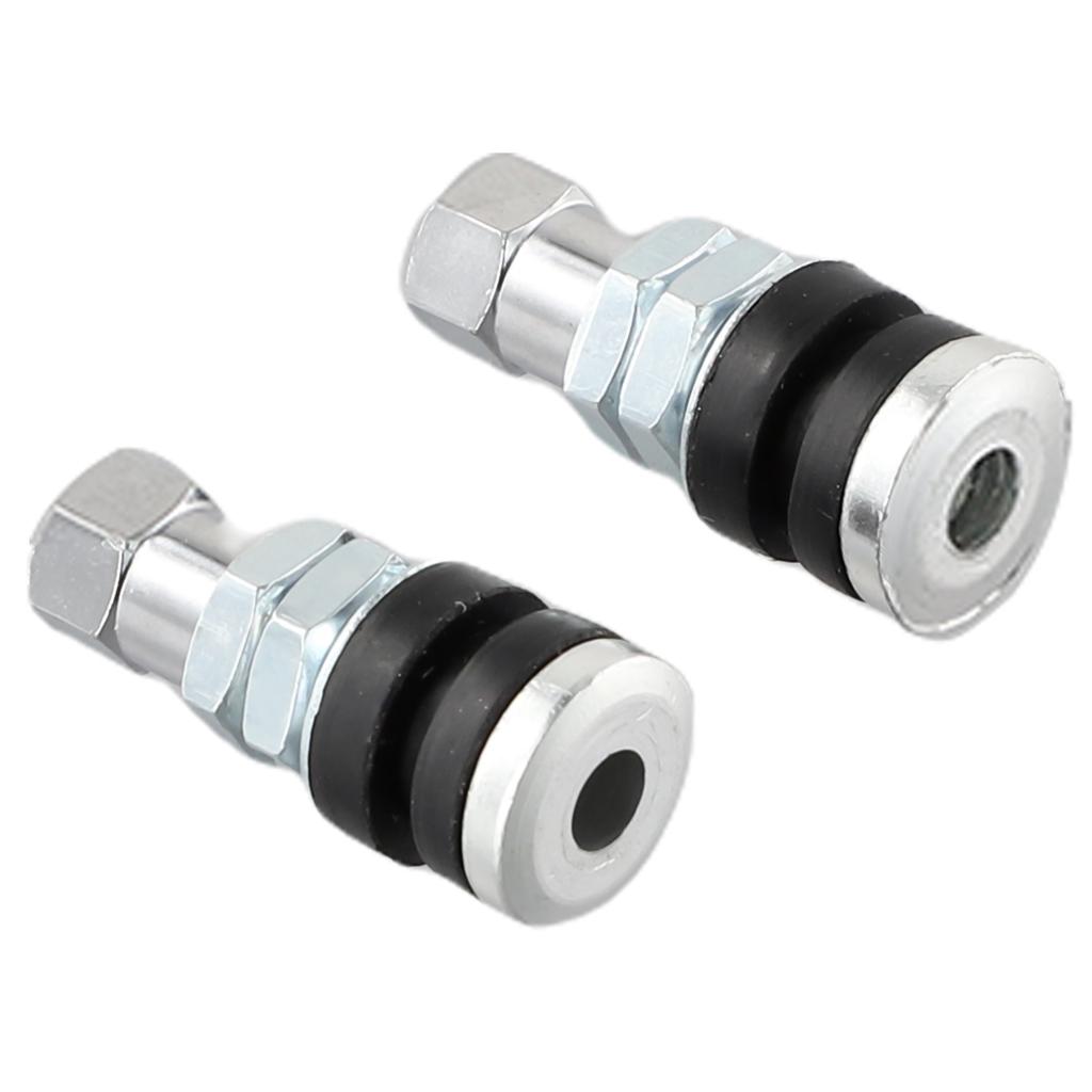 2pcs Car Tire Valve Short Stems Car Tubeless Vacuum Tire Valve Stems Dust Silver Auto Replacement Part Valve Stems 1