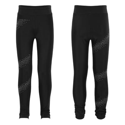 Calças de Performance para Meninas Cintura Elástica Enfeitadas com Strass Calças Esportivas para Dança e Treino