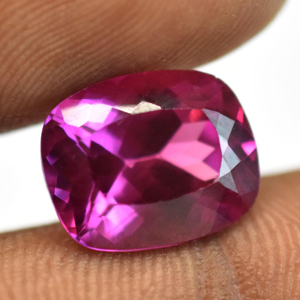 Natural Pink Ruby Loose Gemstone Quality Cushion Cut 7.6 Ct Burmese for Jewelry Making and Crafts
